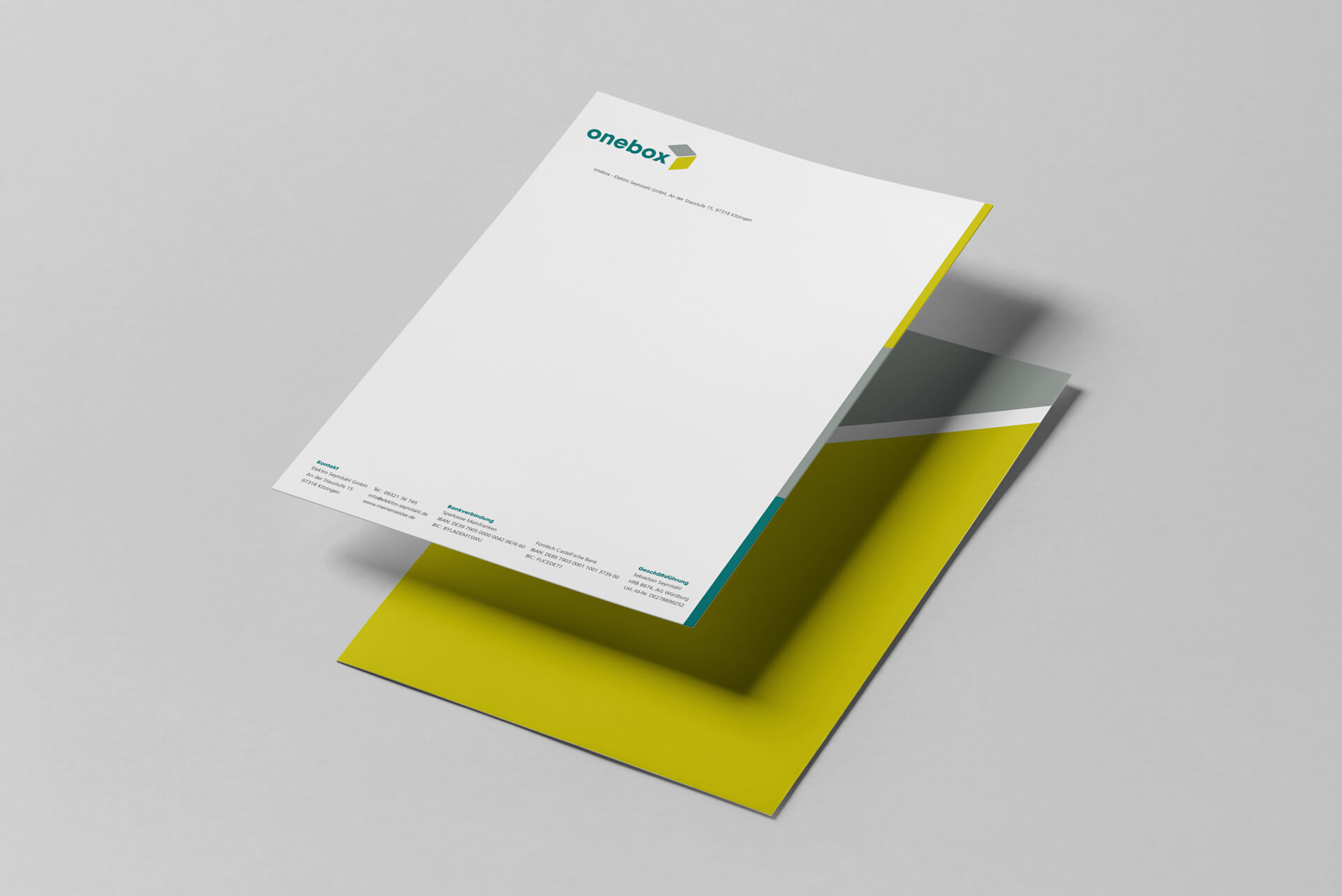 Gestaltung des Brief- und Rechnungspapier als essentieller Teil der Markenidentität sowie des Basis Corporate Designs